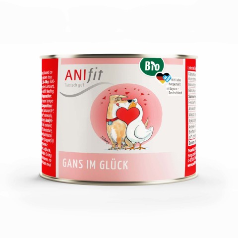 Hund Nassfutter BIO Gans Im Glück 200g 6 Stück -1- Anifit